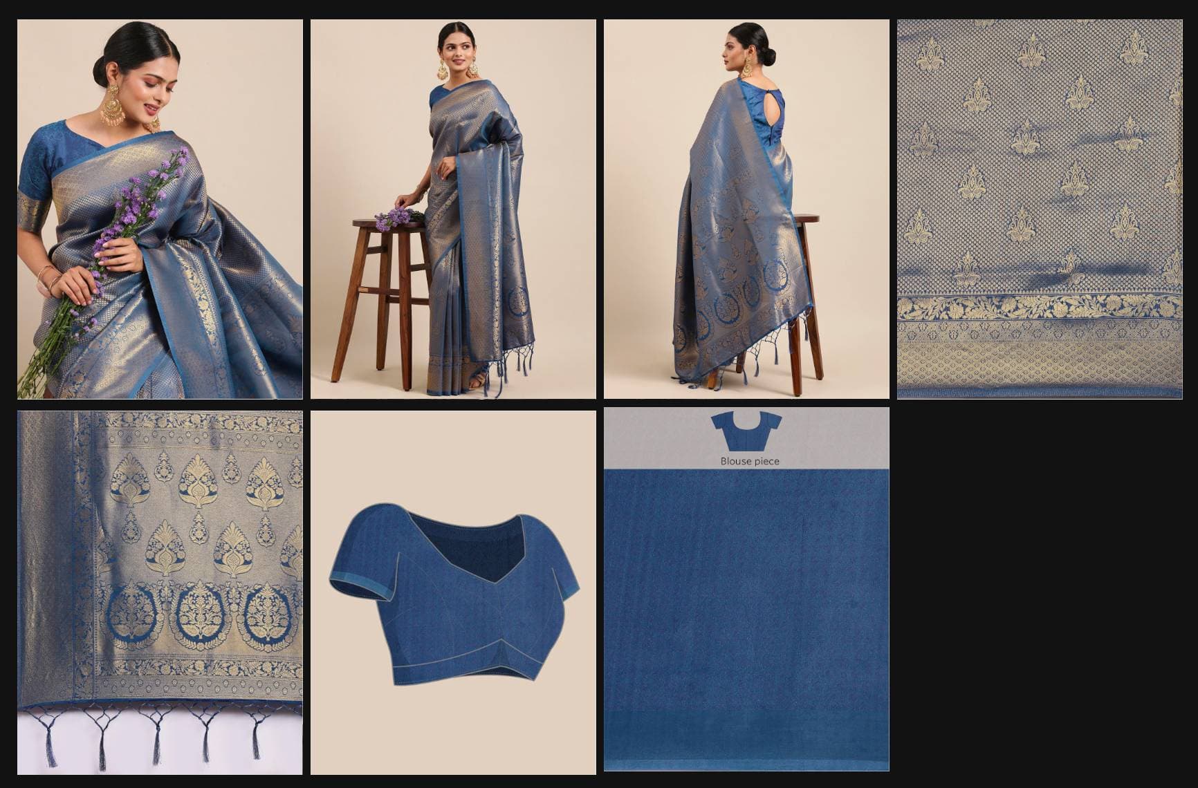 3D rendered blouse on saree PDP